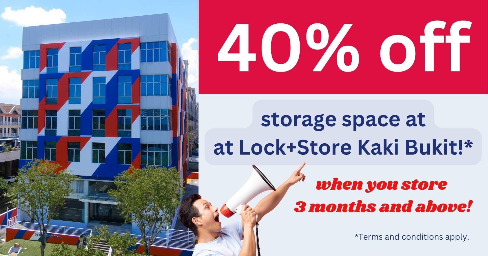 40% off storage space at Lock+Store Kaki Bukit