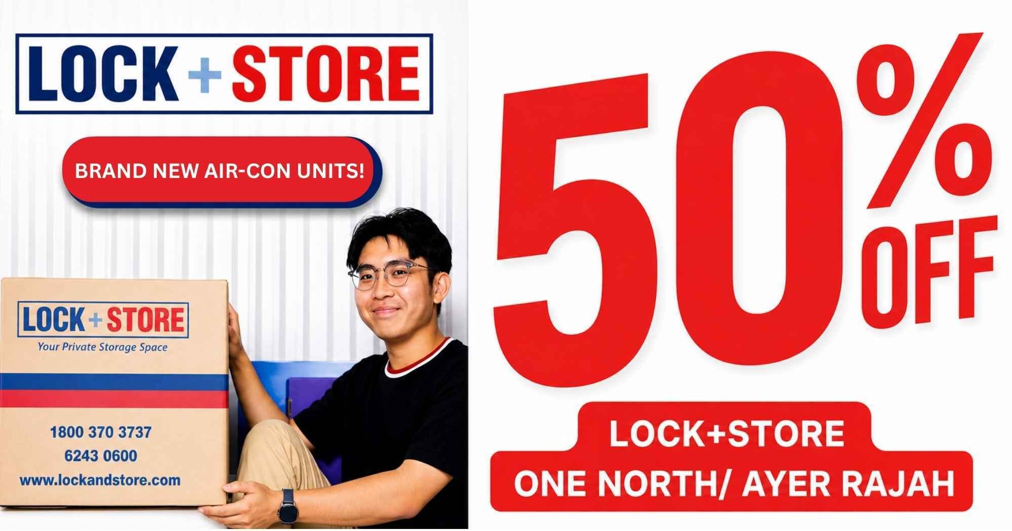 50 percent off air-con storage units at Lock+Store One North Ayer Rajah