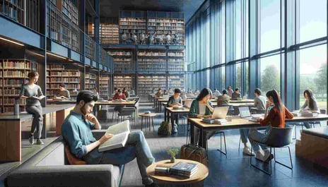 Students in library
