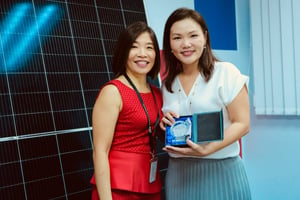 Helen Ng, CEO of General Storage Company, with Ellen Teo, Executive Director of Union Solar