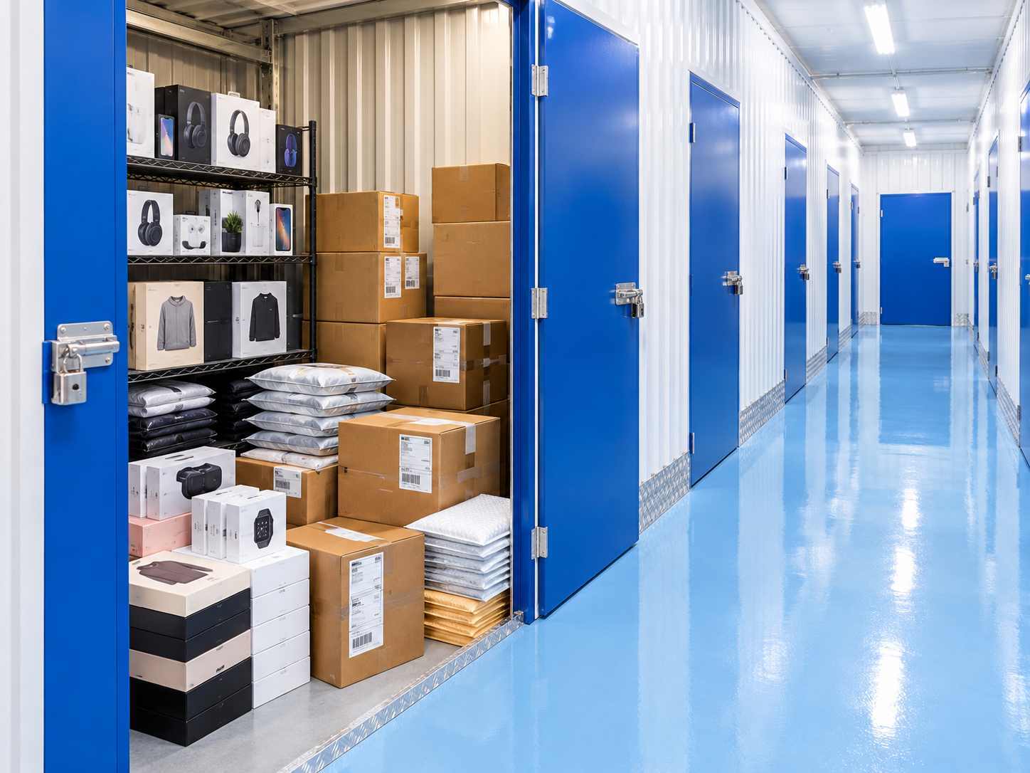 Ecommerce products in storaage