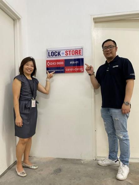 CEO Helen Ng and Site Manager Joseph Ang at the official opening of Lock+Store Tanjong Pagar.