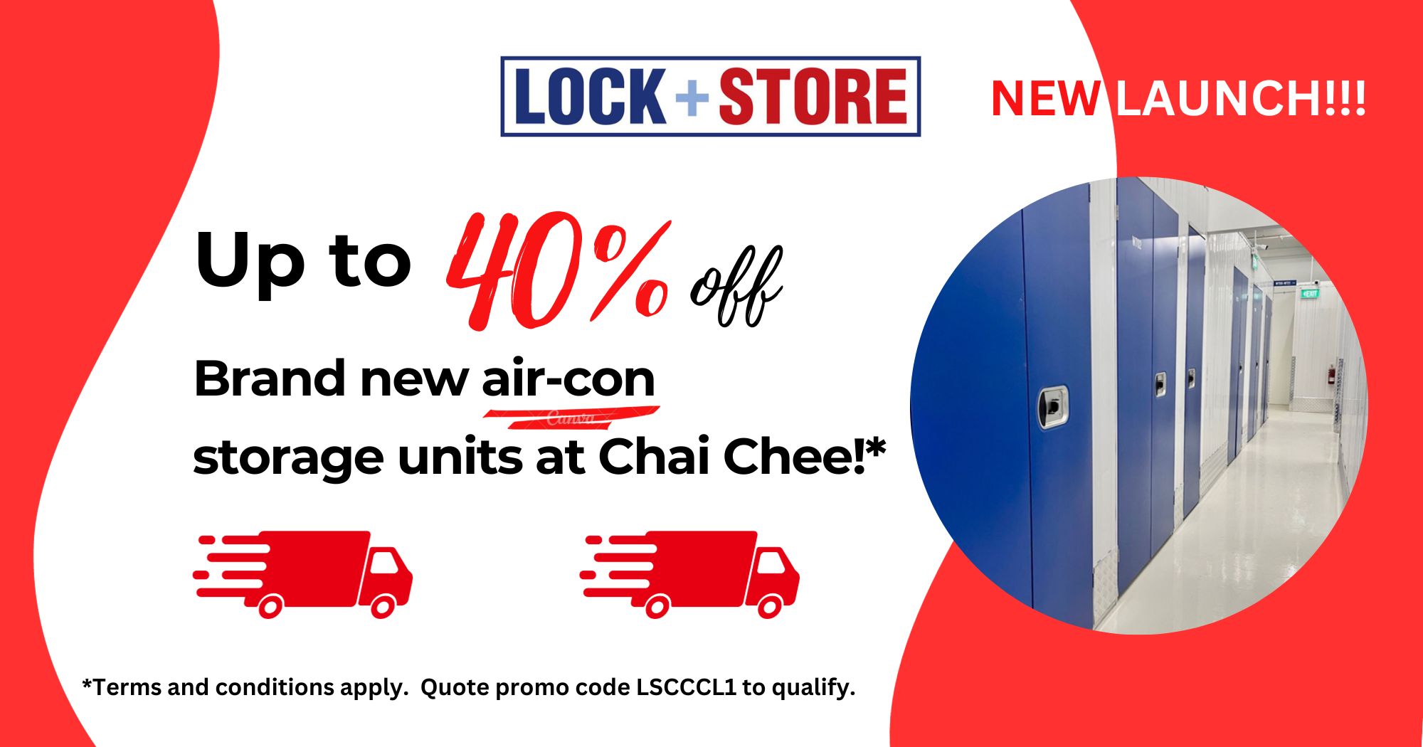 40 percent off new air-conditioned units at Lock+Store Chai Chee