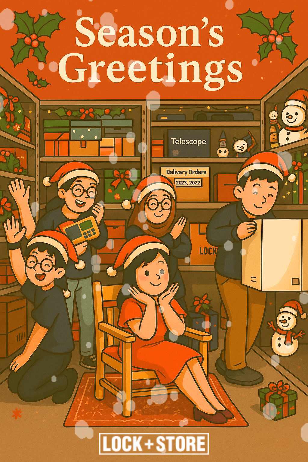 Christmas scene at Lock+Store Kaki Bukit